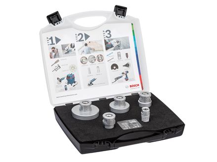 Ein Werkzeugkasten mit Diamant-Bohrkronen