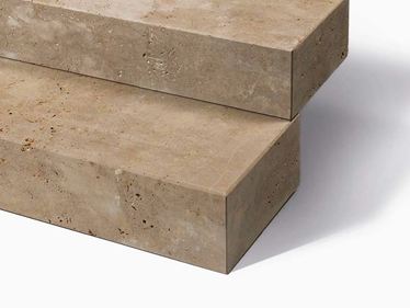 Blockstufen Travertin Noce zugeschnitten