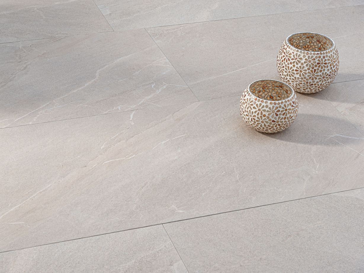 Helle Schieferoptik-Terrasse mit Canyon Gold Moderner Schiefer-Look in hellen Gold- und Cremetönen: das ist Canyon Gold