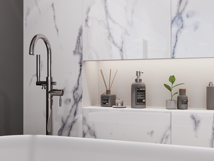 PerlaBiancaintBrilliantWhite Badezimmer Nahaufname Large