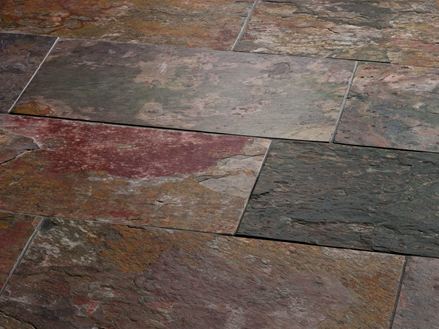 Schiefer-Fliesen Peacock Multi Color seitliche Nahaufnahme