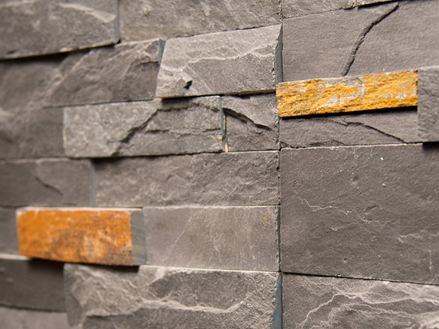 Darstellung der Riemchen vom Wandverblender Schiefer Peacock Black