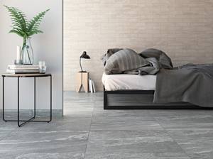 Edle & moderne Fliesen in Granitoptik Schlafzimmer mit Granitoptik-Fliesen Dolomit Silver